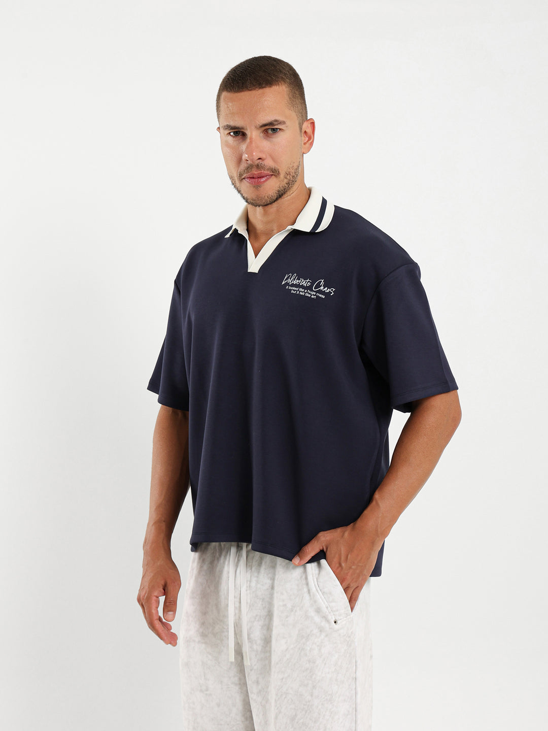 Contrast Collar Polo Shirt