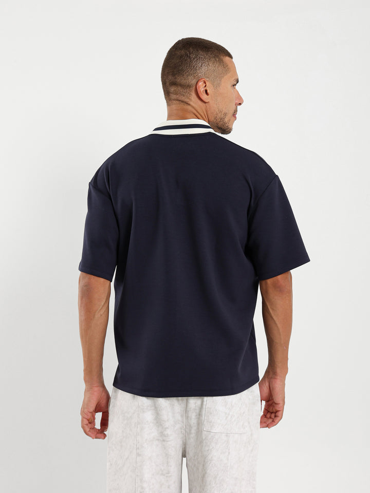 Contrast Collar Polo Shirt