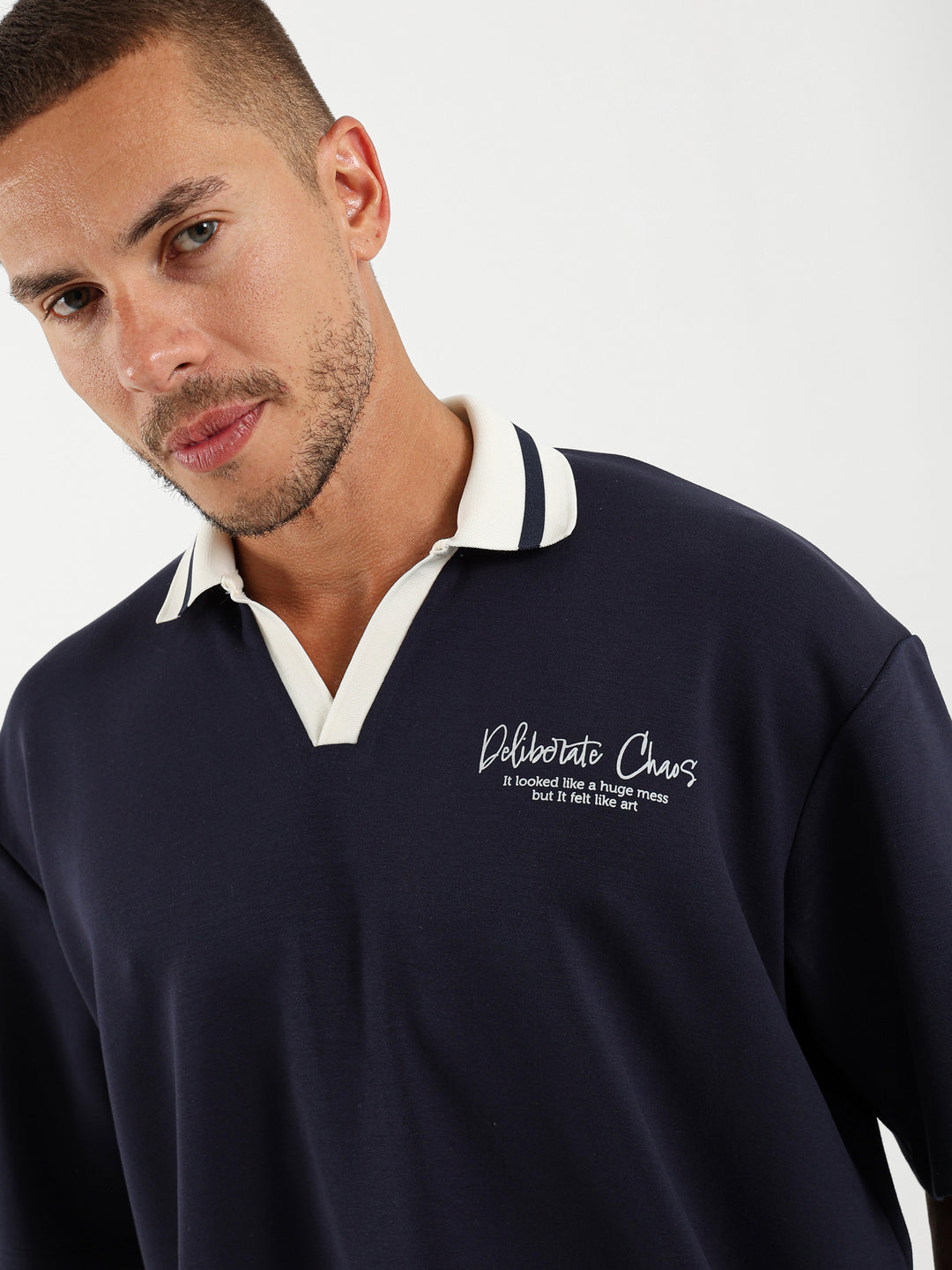 Contrast Collar Polo Shirt
