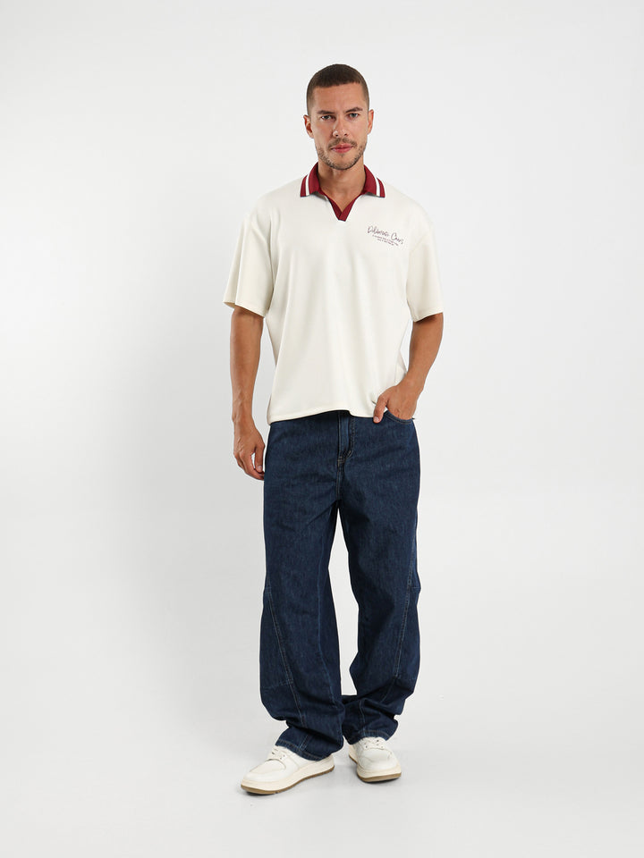 Contrast Collar Polo Shirt