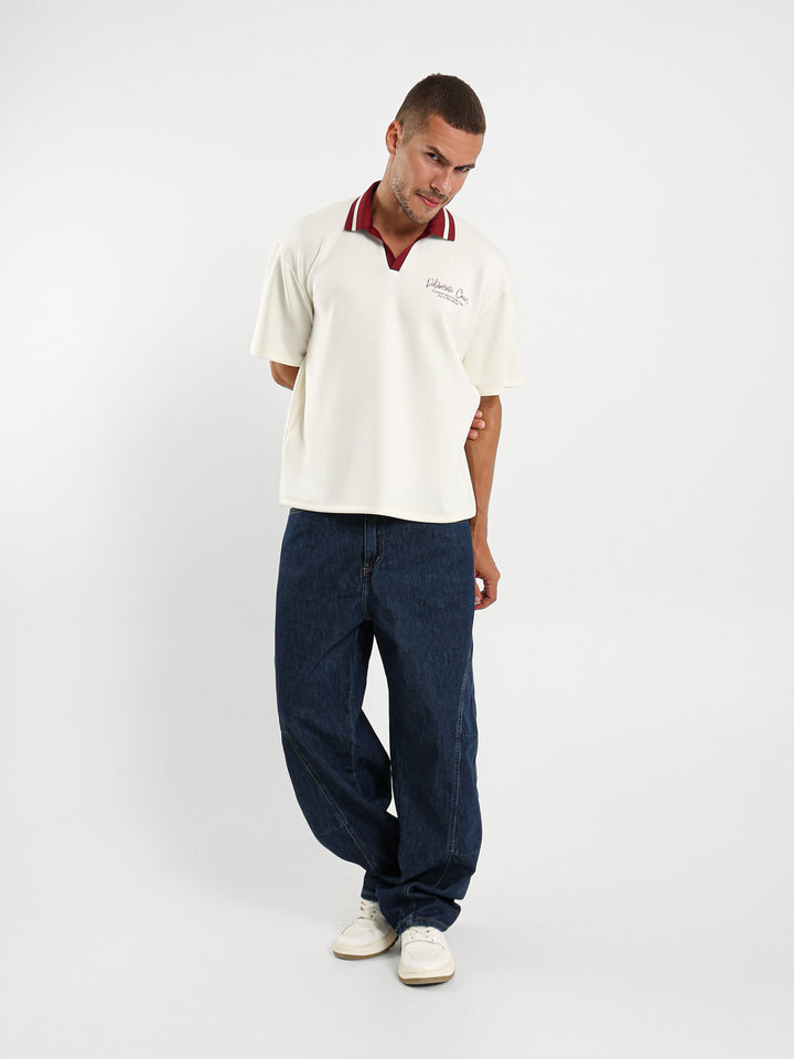 Contrast Collar Polo Shirt