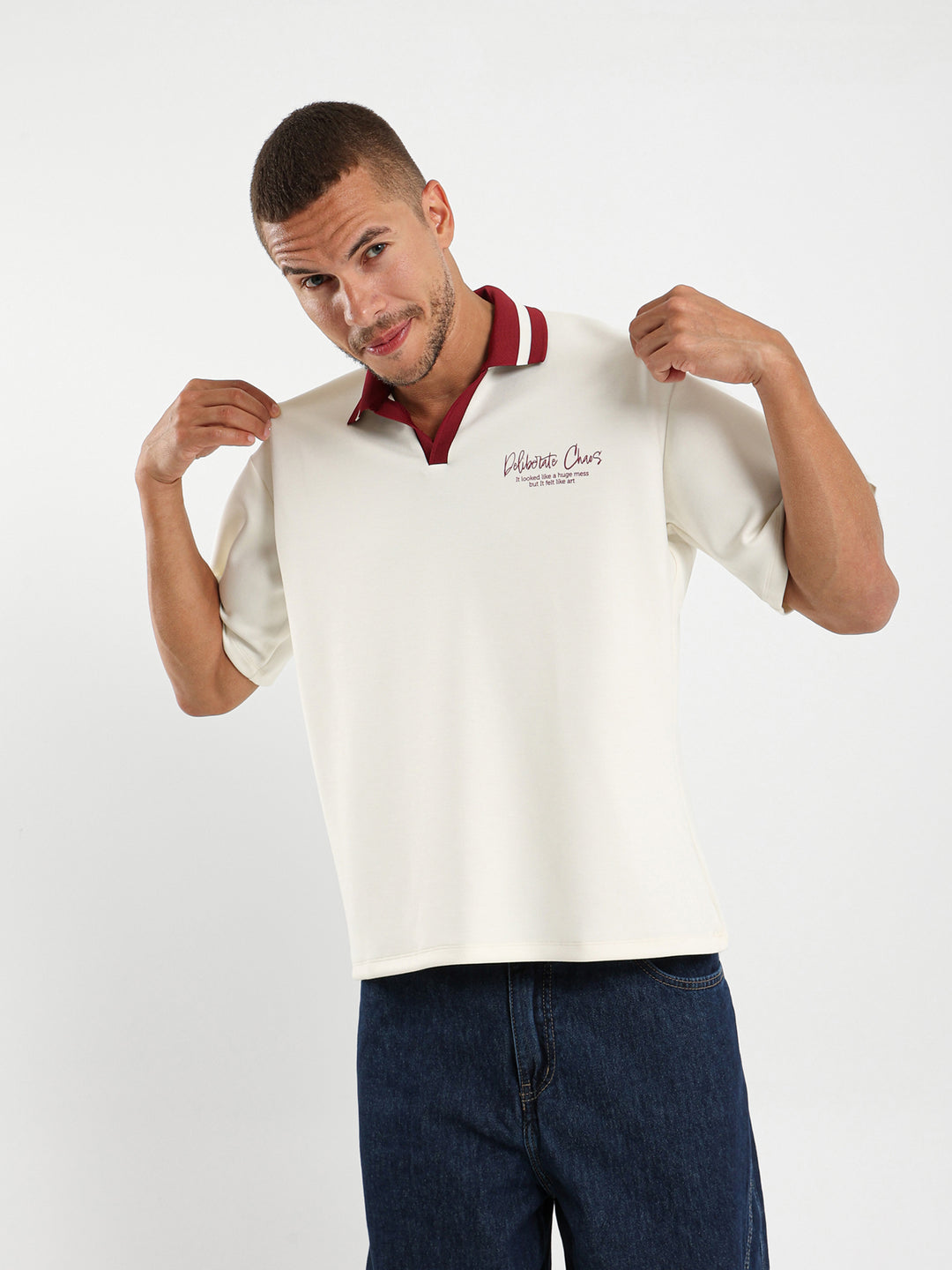 Contrast Collar Polo Shirt