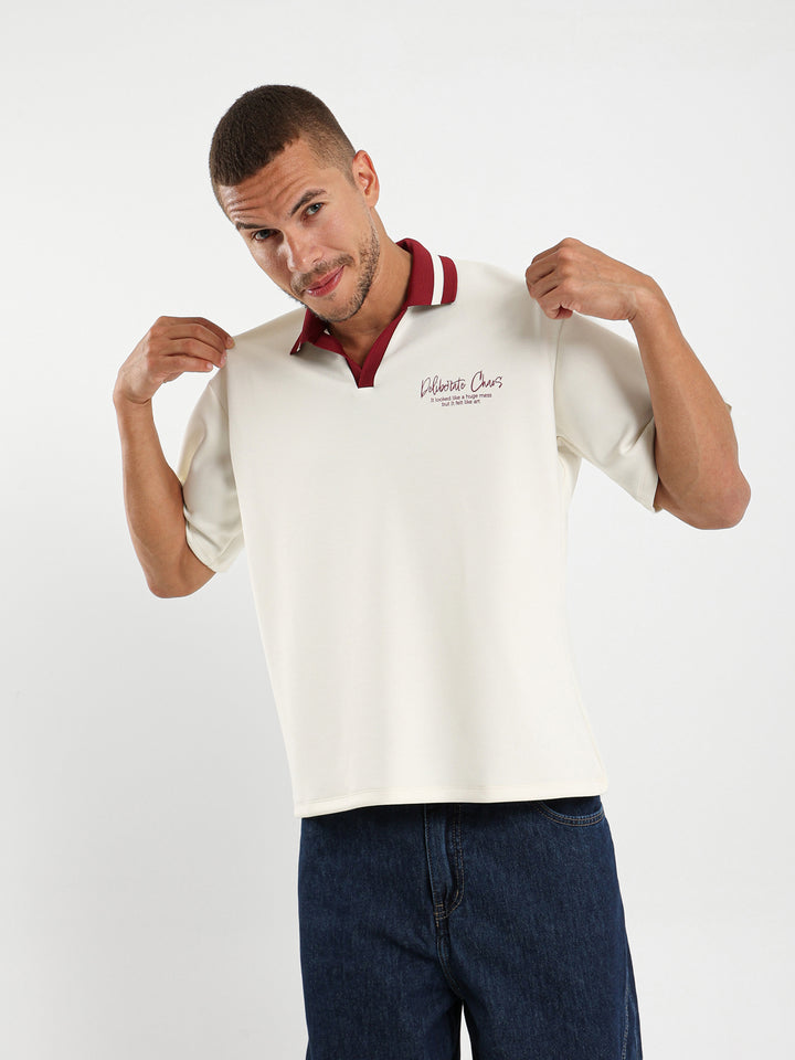 Contrast Collar Polo Shirt
