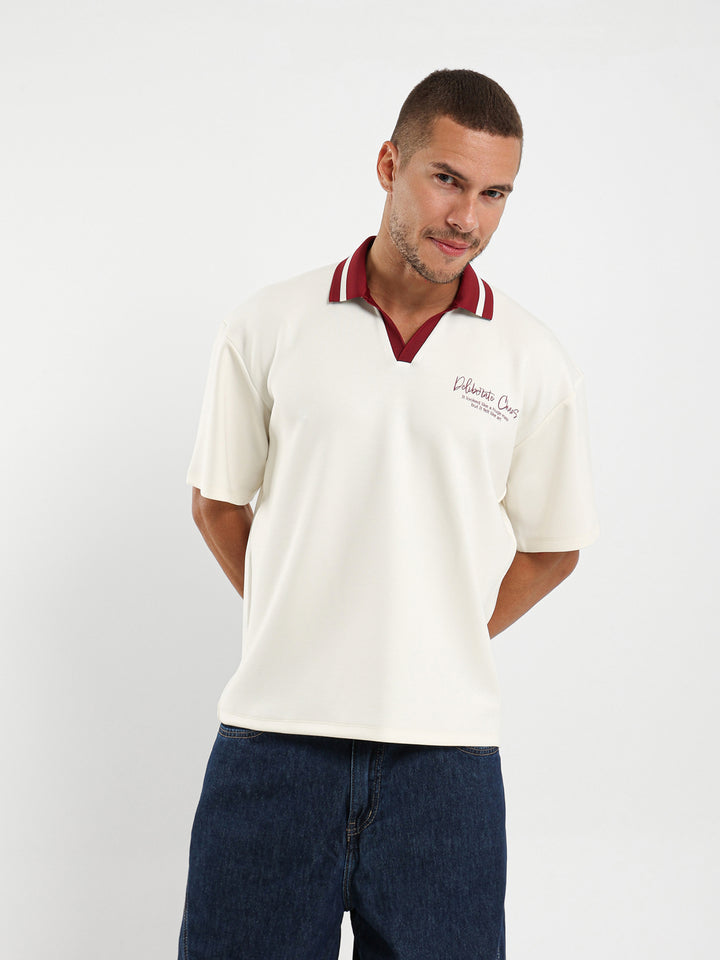 Contrast Collar Polo Shirt