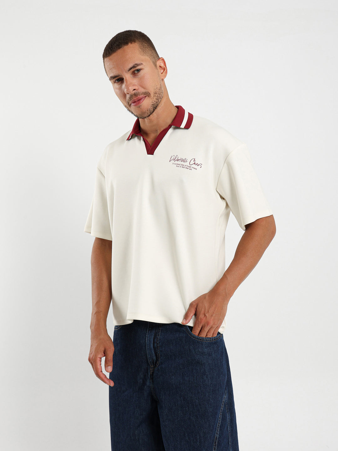 Contrast Collar Polo Shirt