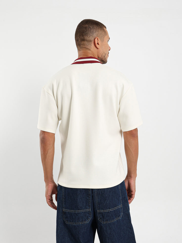 Contrast Collar Polo Shirt