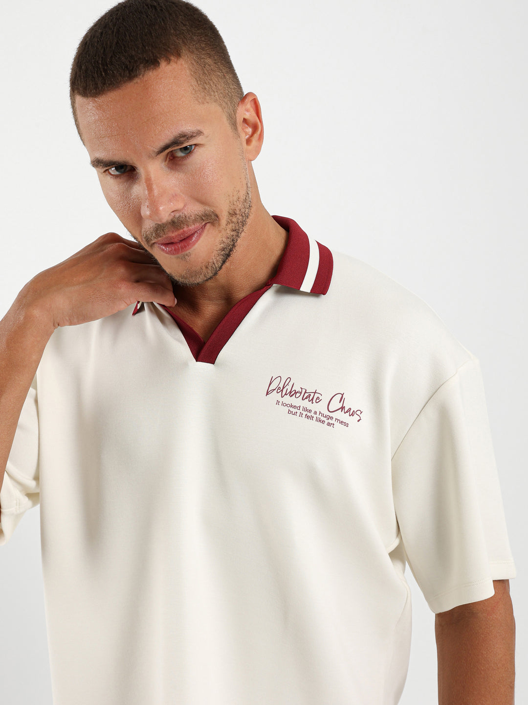Contrast Collar Polo Shirt