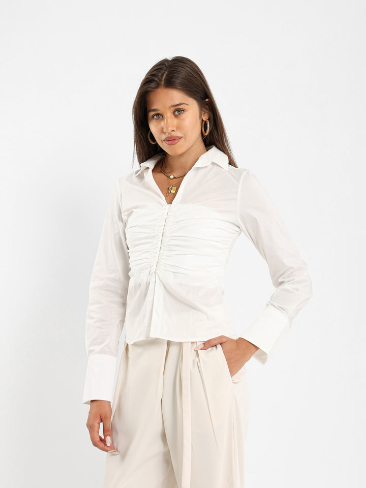 Fitted Shirt With Front Ruch