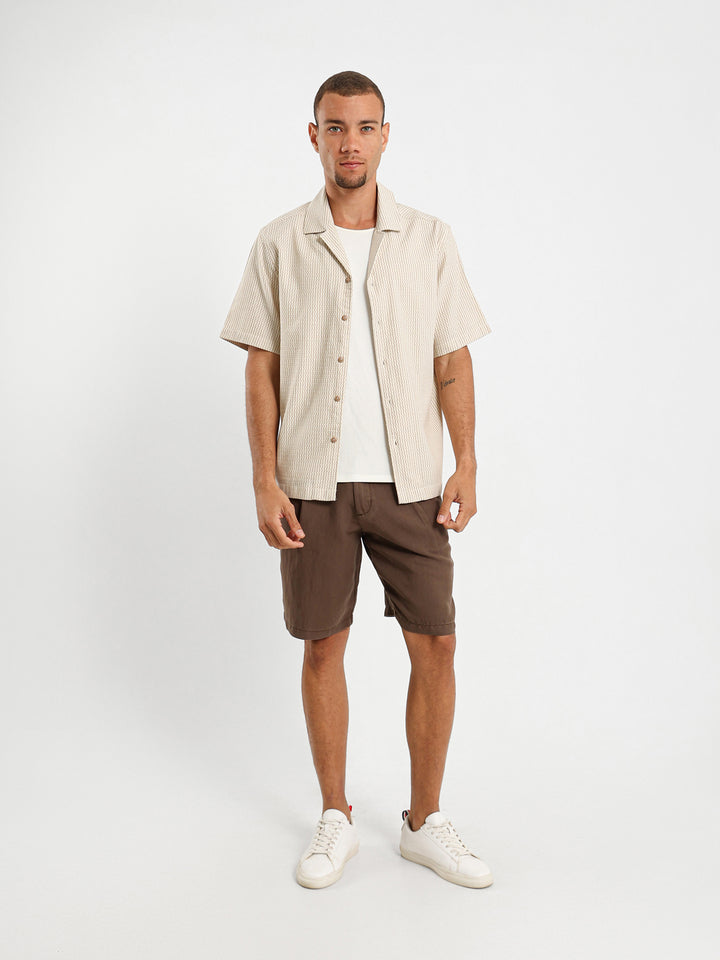 Wave Stripe Half Sleeve Shirt