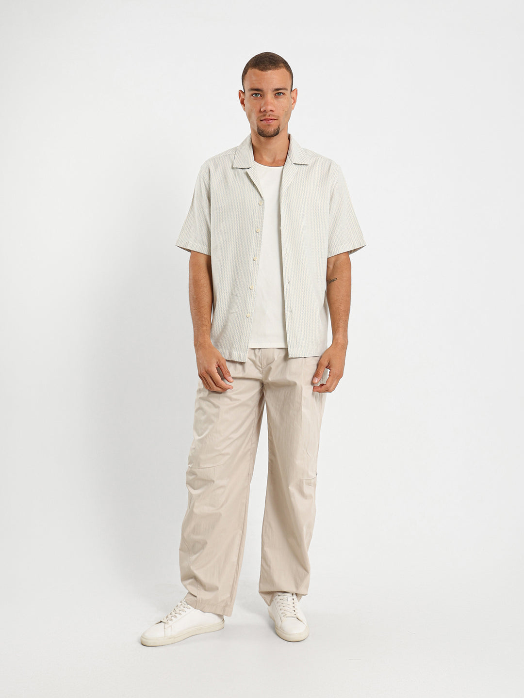 Wave Stripe Half Sleeve Shirt