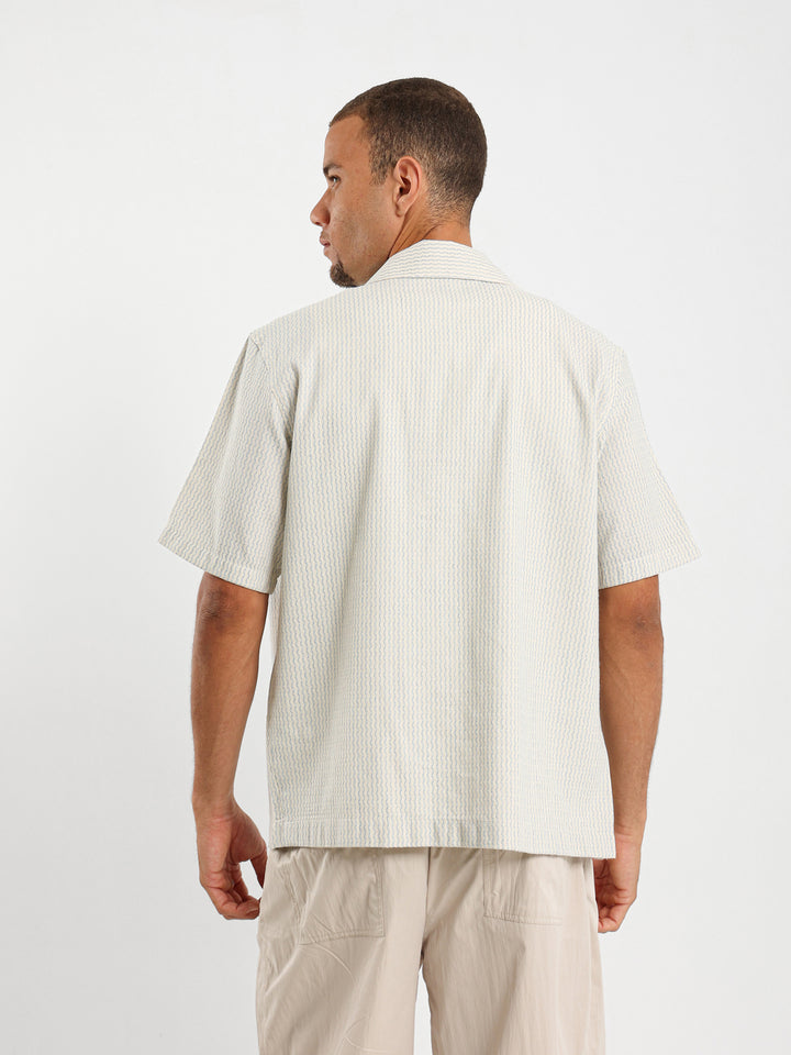 Wave Stripe Half Sleeve Shirt