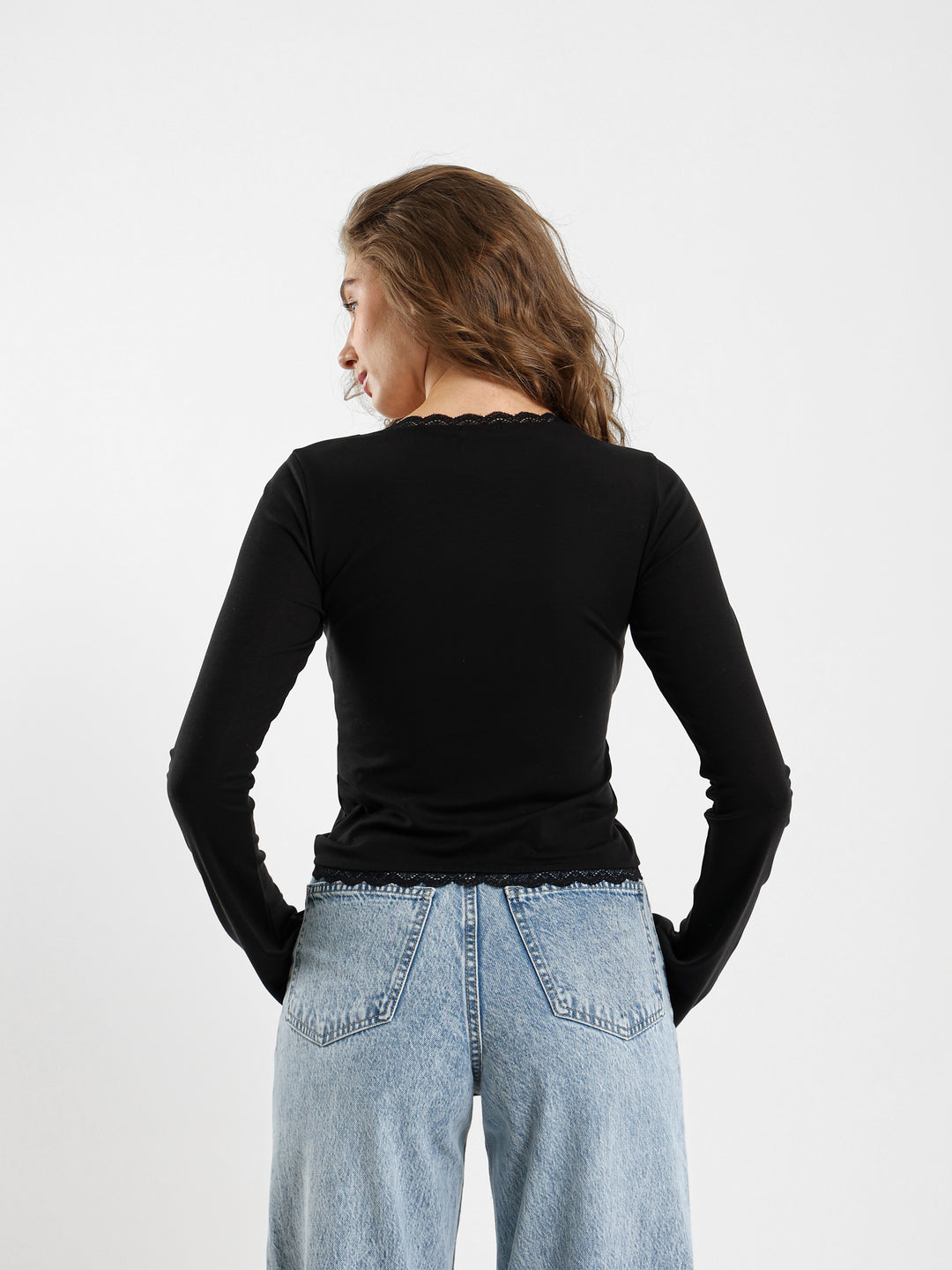 Fitted Top With Lace Insert