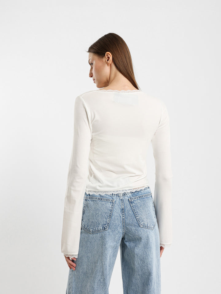 Fitted Top With Lace Insert