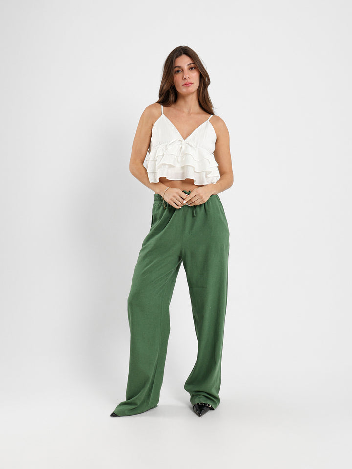 Tiered Spaghetti Cropped Top