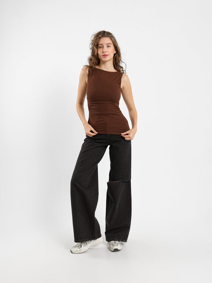 Asymmetric Pleated T-Shirt