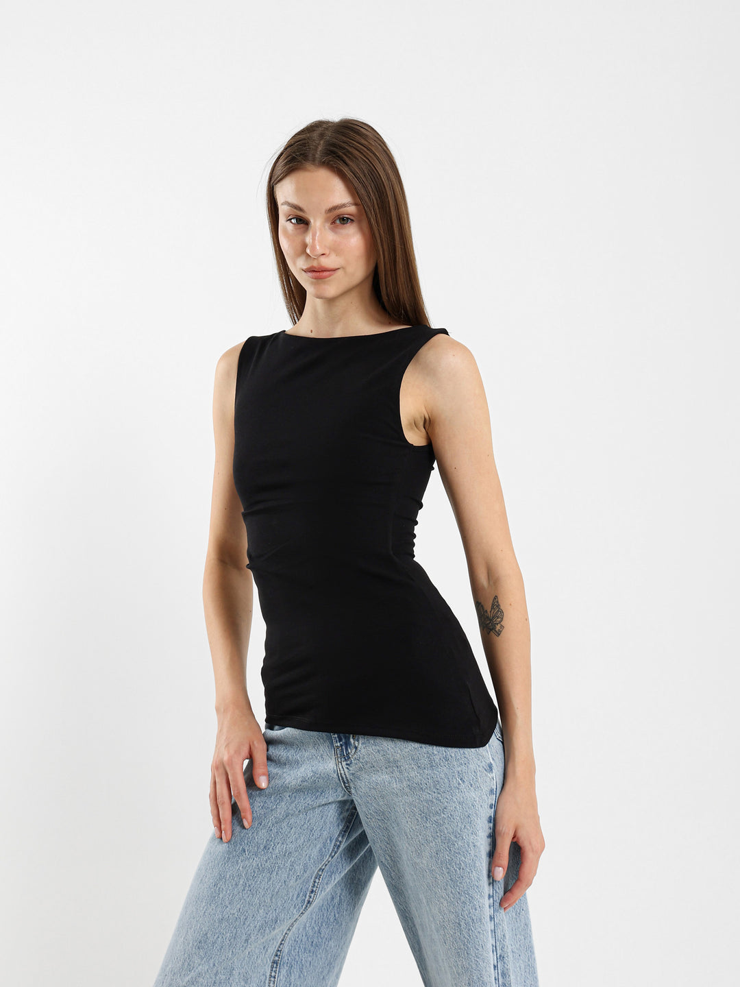 Asymmetric Pleated T-Shirt