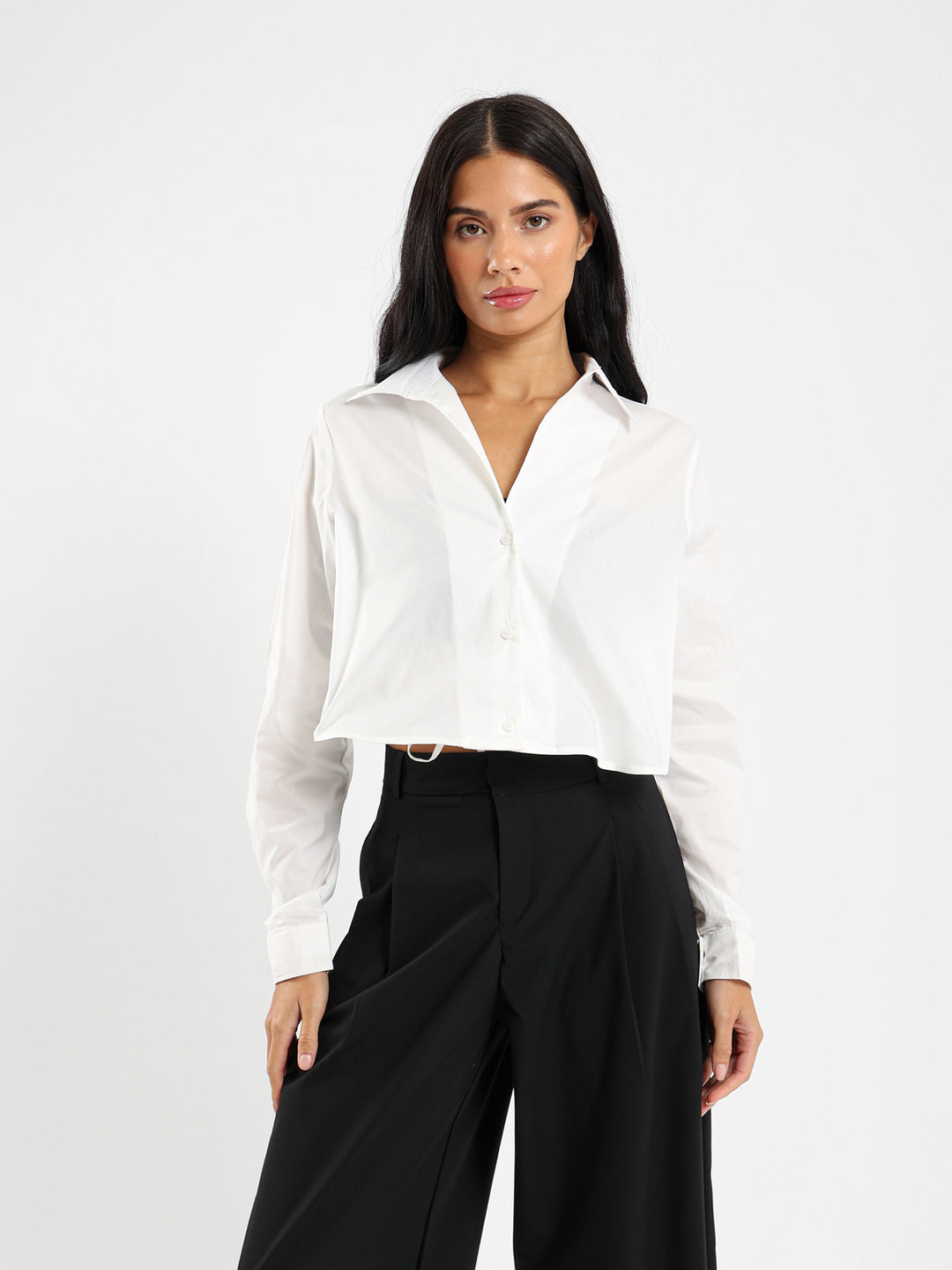 Back Tie Cropped Shirt