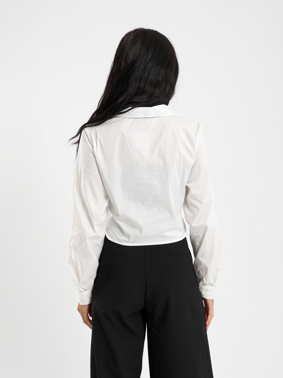 Back Tie Cropped Shirt