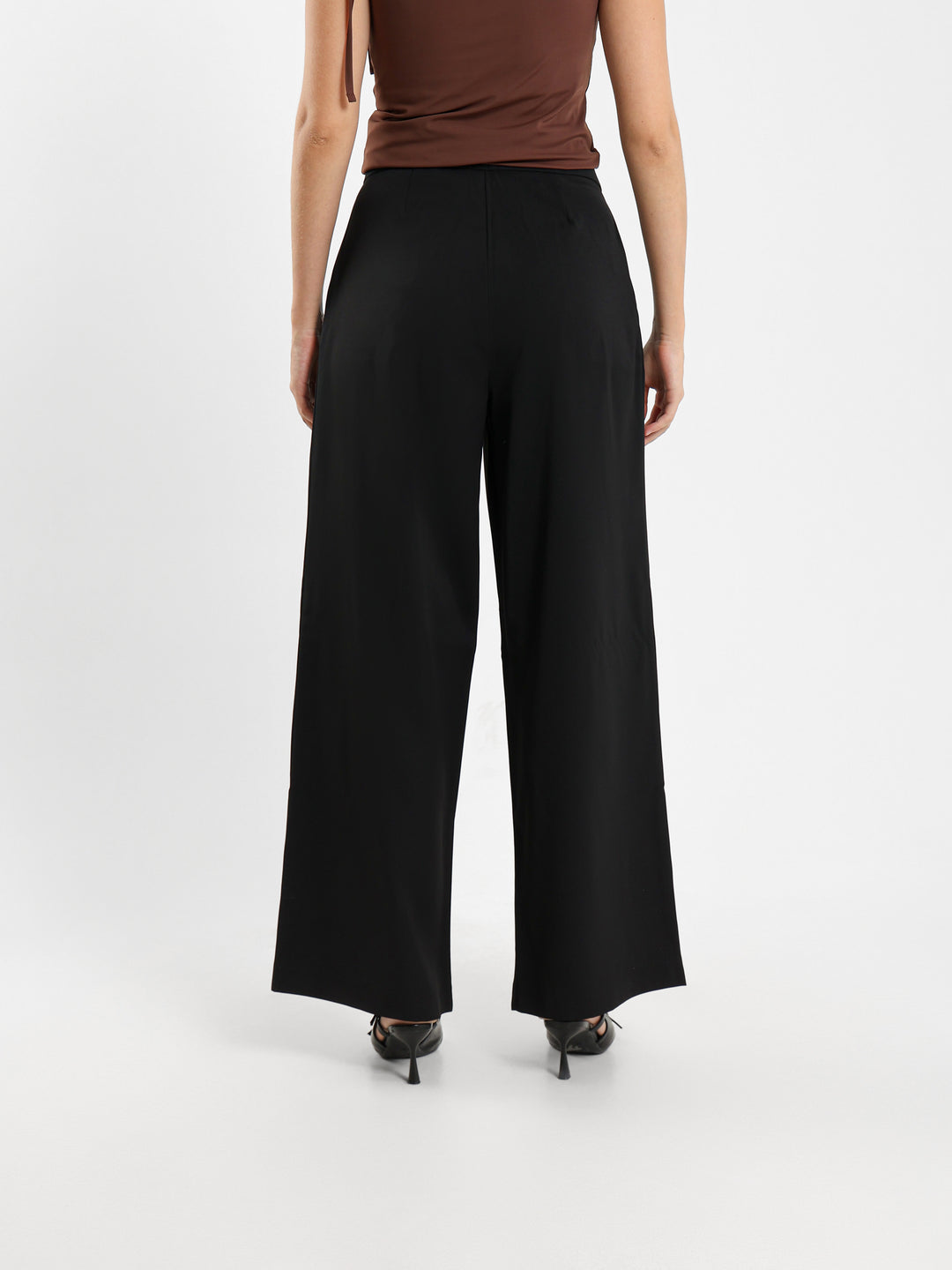 Flowing Wide Leg Pants With Bow