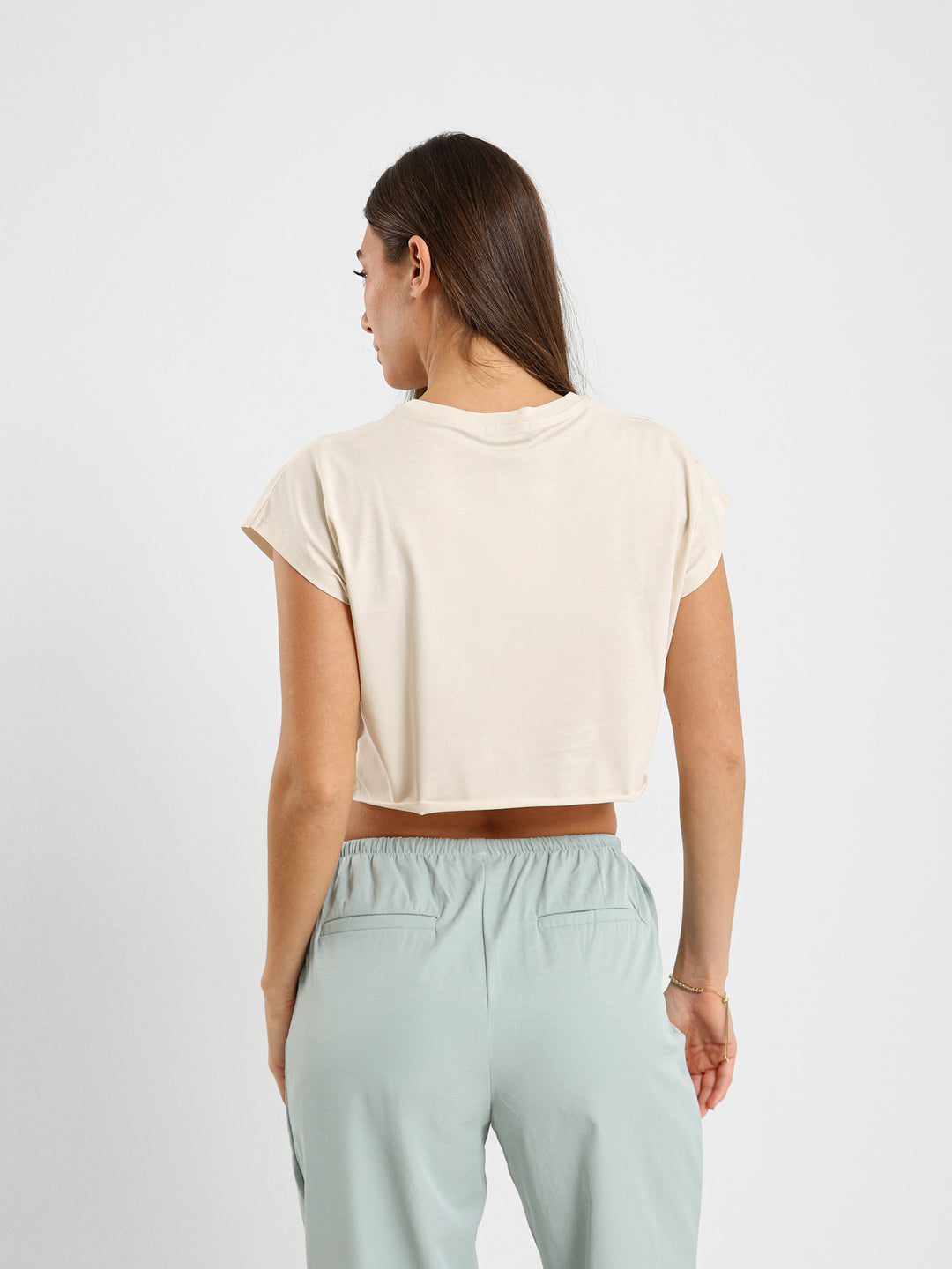 Turtle Print Cropped T-Shirt