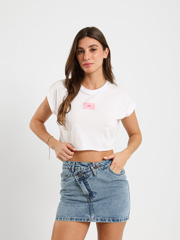 Heart Shape Stone Cropped T-Shirt