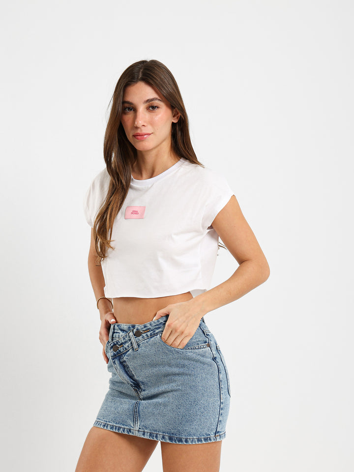 Heart Shape Stone Cropped T-Shirt