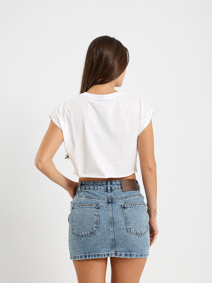 Heart Shape Stone Cropped T-Shirt
