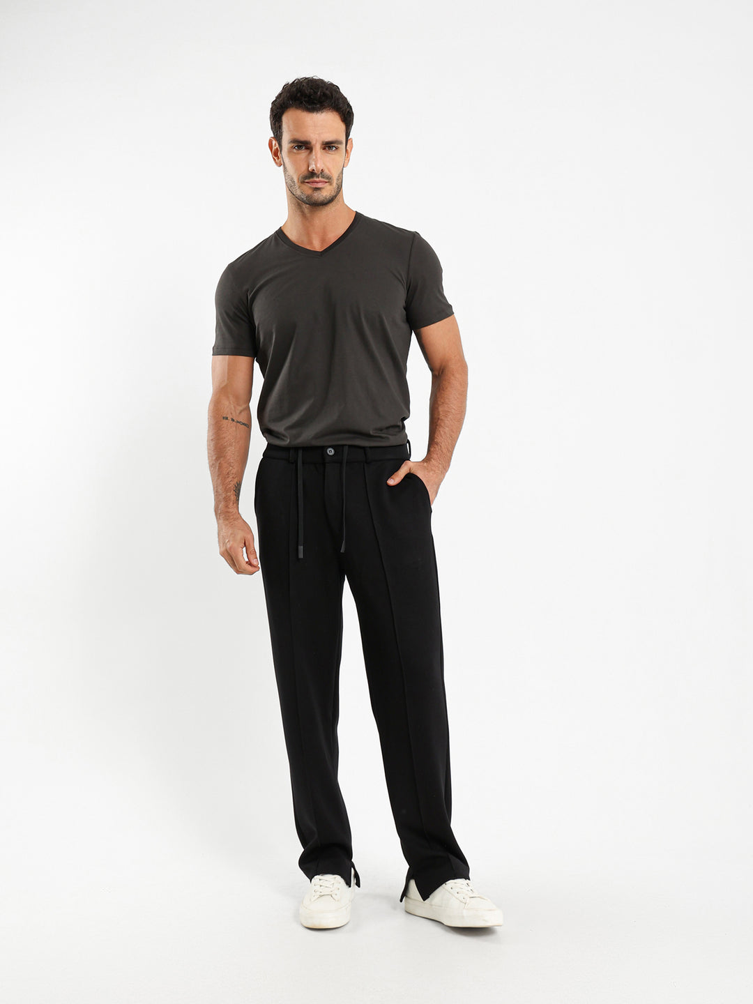 Relaxed Pants With Side Slit