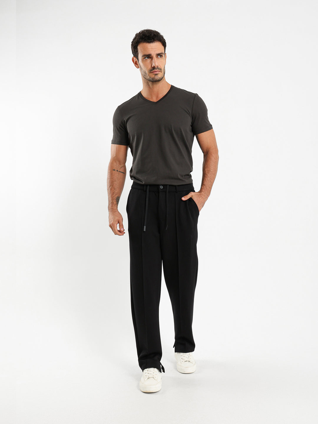 Relaxed Pants With Side Slit