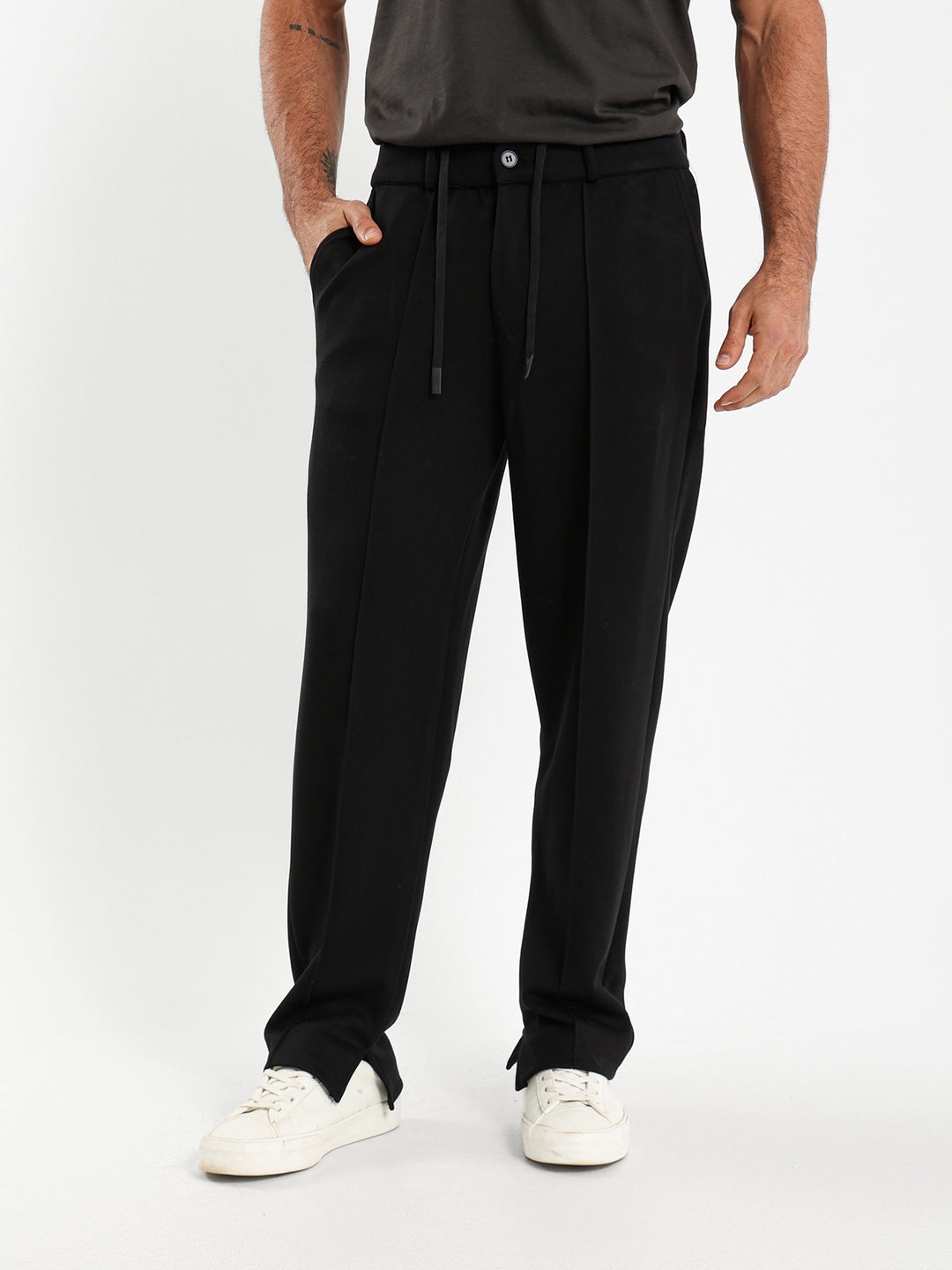 Relaxed Pants With Side Slit
