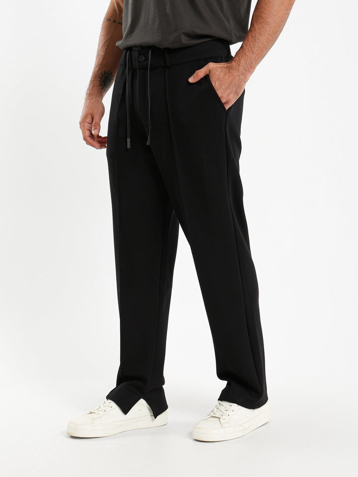 Relaxed Pants With Side Slit