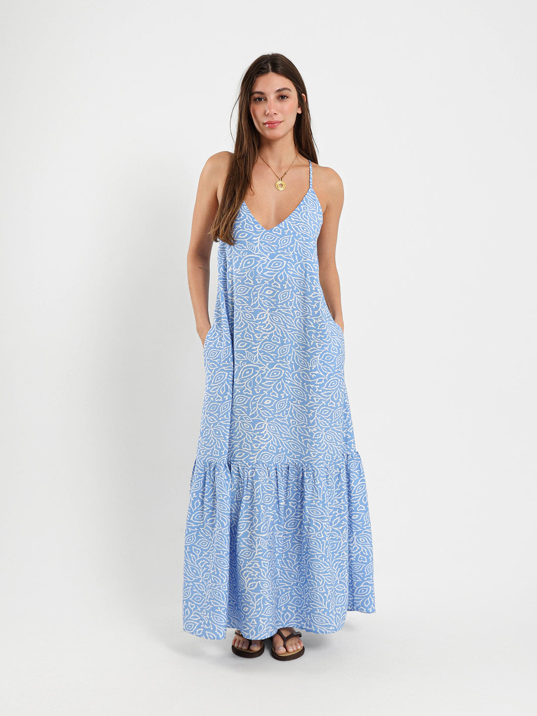 Sleeveless All-Over Print Dress