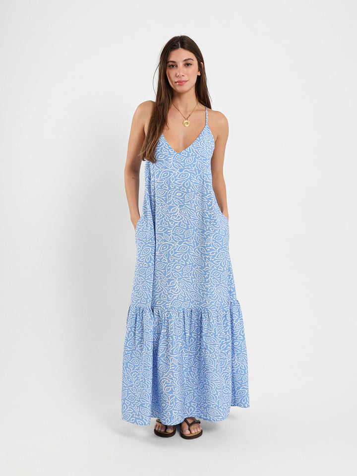 Sleeveless All-Over Print Dress