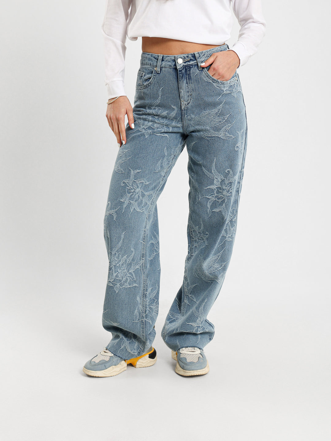 Floral Balloon Fit Jeans