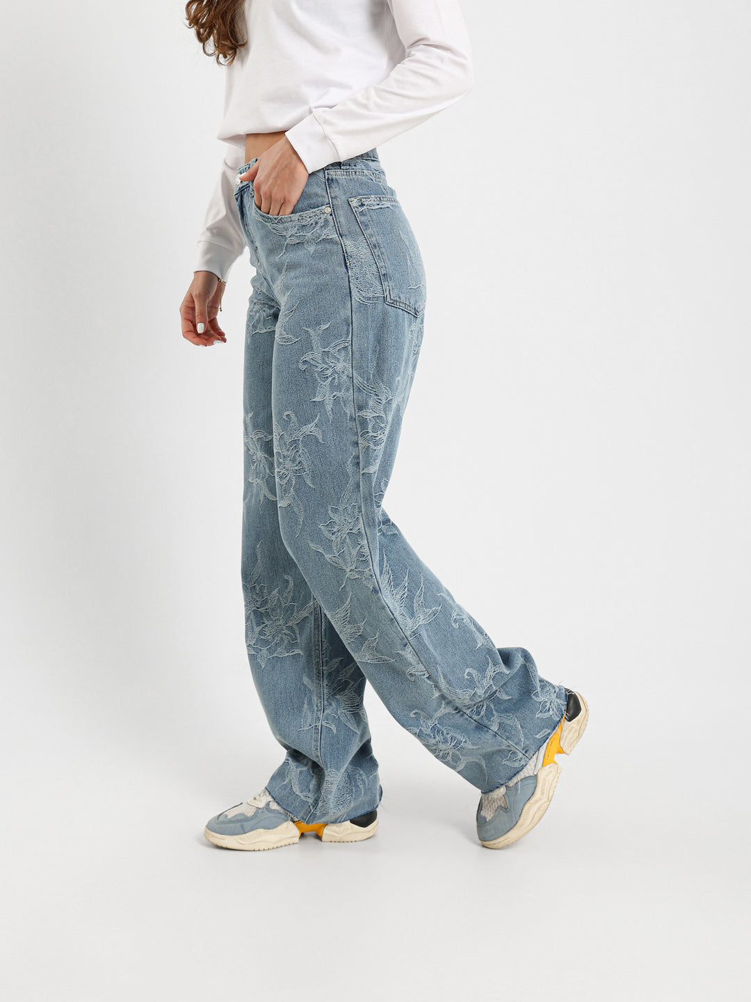 Floral Balloon Fit Jeans