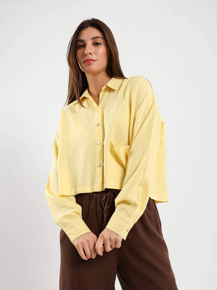 Cropped Crinkle Shirt