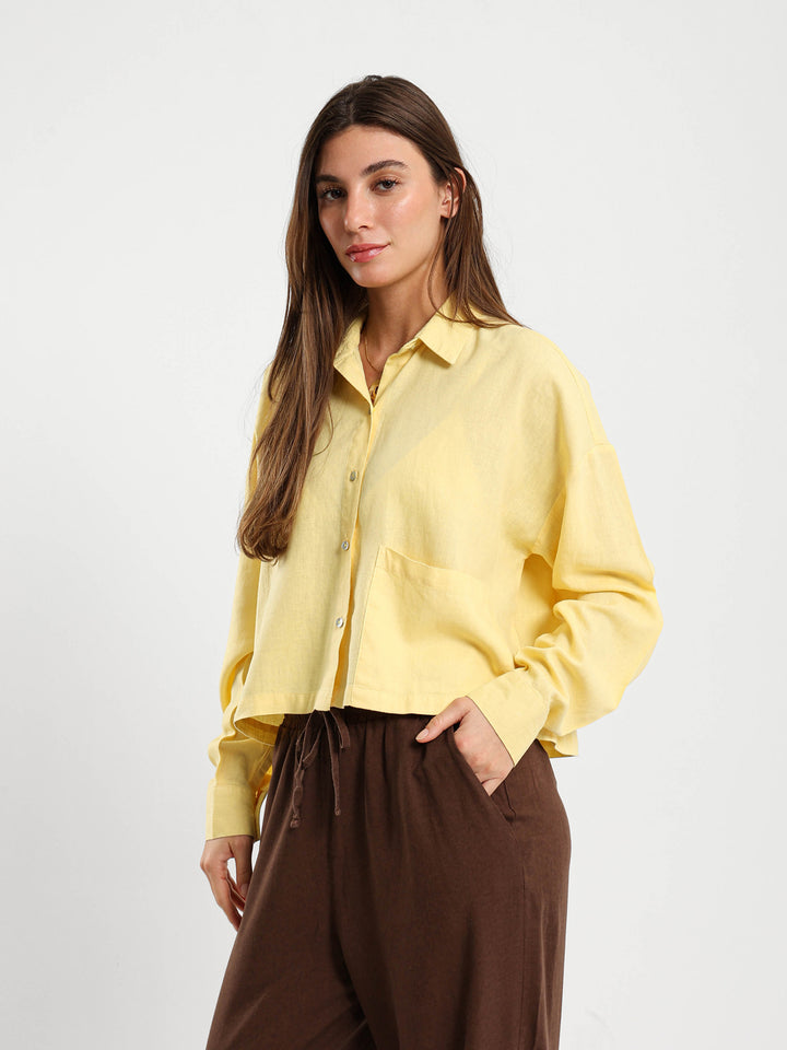Cropped Crinkle Shirt