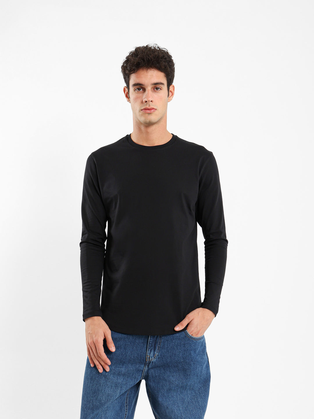 Basic Long Line Long Sleeve T-Shirt