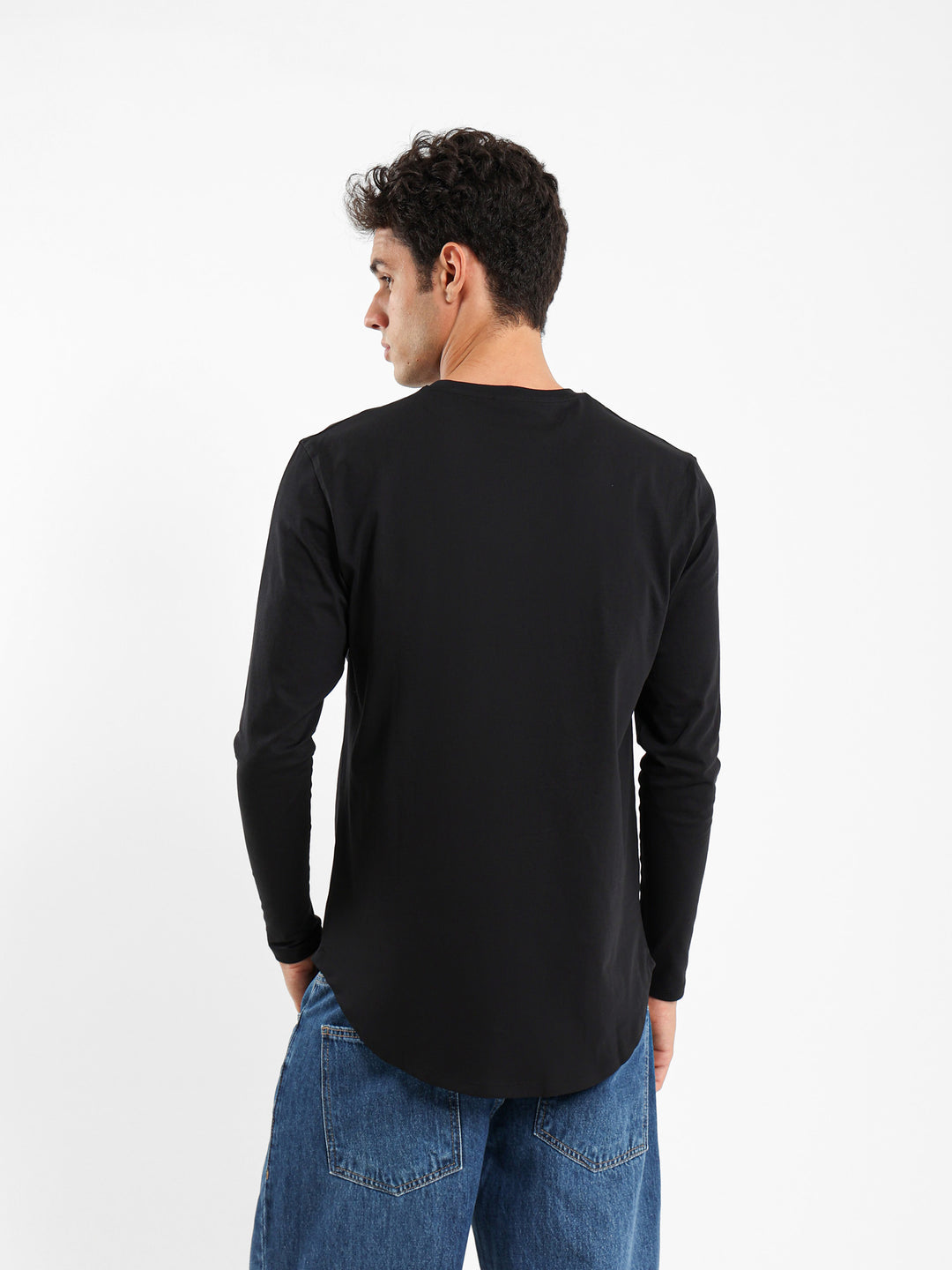 Basic Long Line Long Sleeve T-Shirt