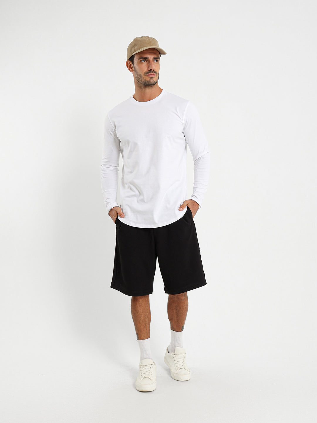 Basic Long Line Long Sleeve T-Shirt