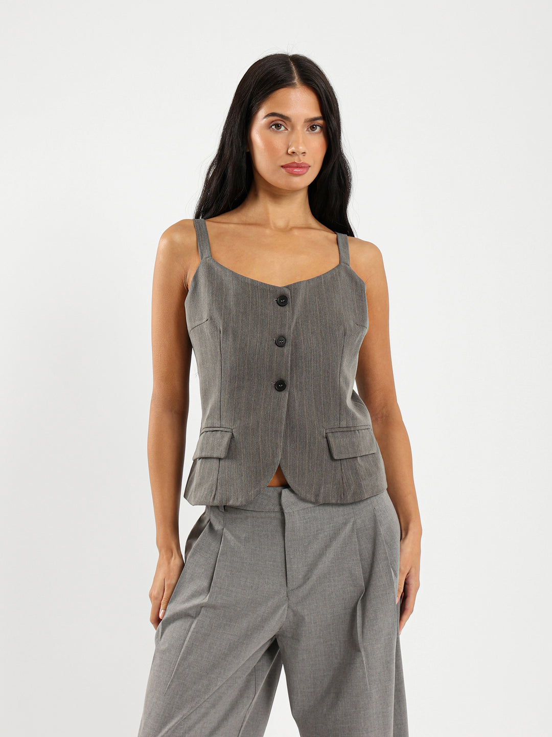 Thin Striped Spaghetti Strap Vest