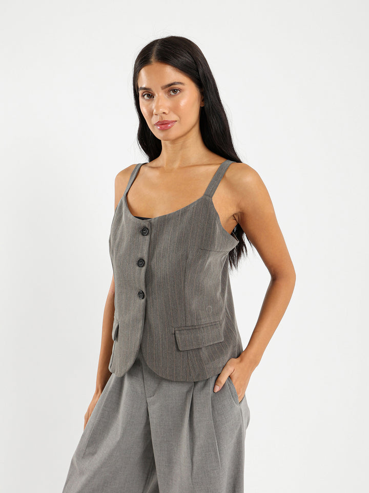 Thin Striped Spaghetti Strap Vest