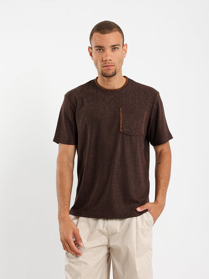 Contrast Stitching Relaxed Tricot T-Shirt