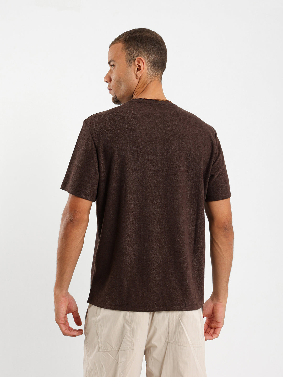 Contrast Stitching Relaxed Tricot T-Shirt