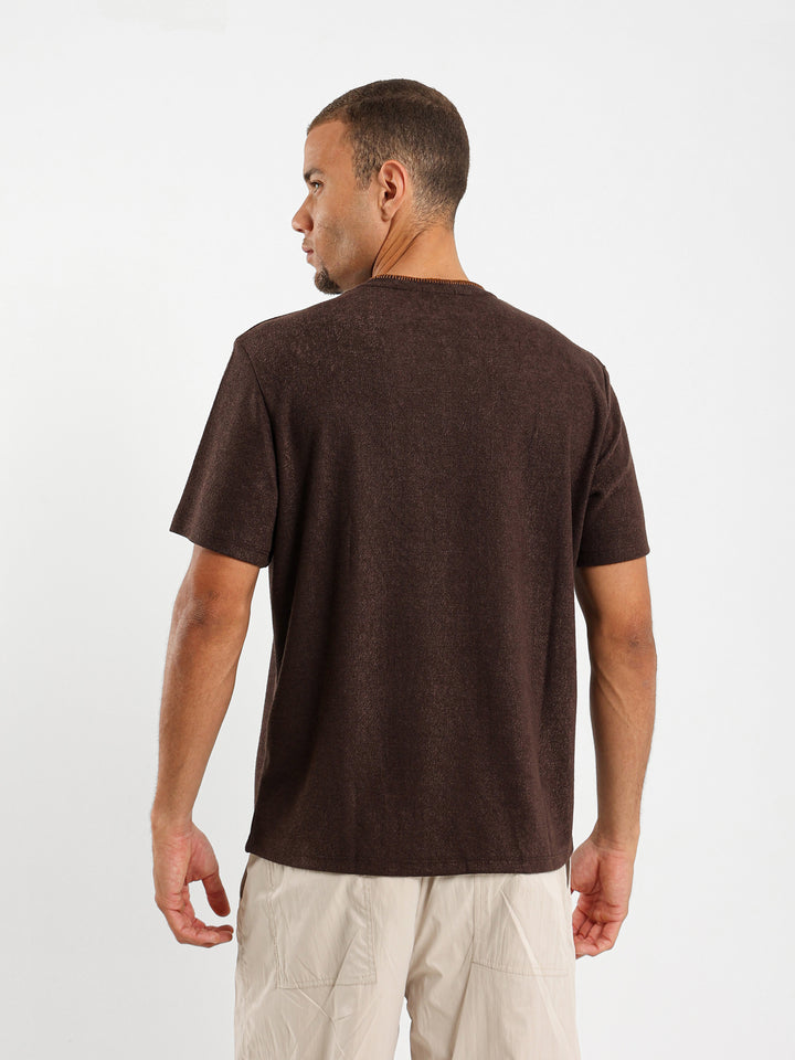 Contrast Stitching Relaxed Tricot T-Shirt