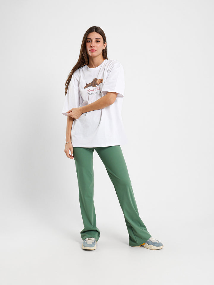 Oversized T-Shirt With Dogs Print