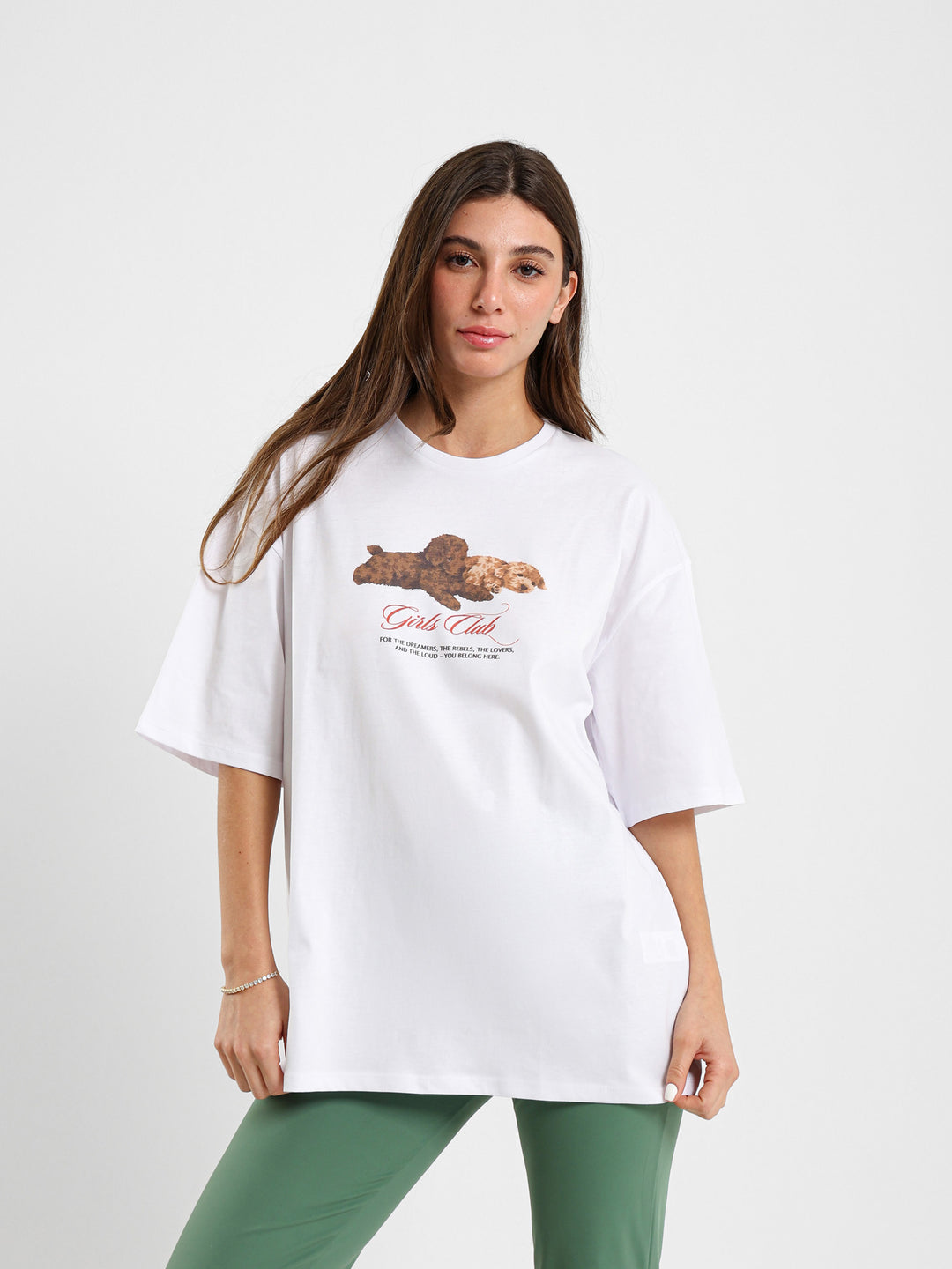 Oversized T-Shirt With Dogs Print
