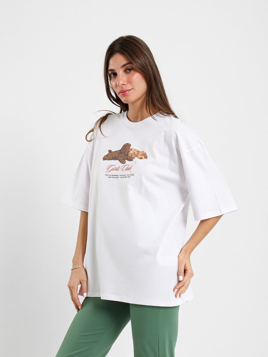 Oversized T-Shirt With Dogs Print