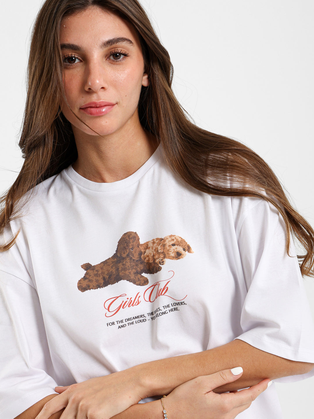 Oversized T-Shirt With Dogs Print