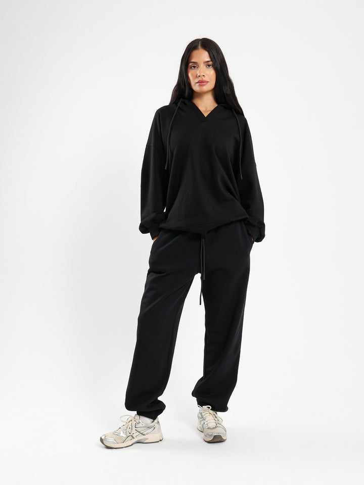 Oversized V Neck Hoodie